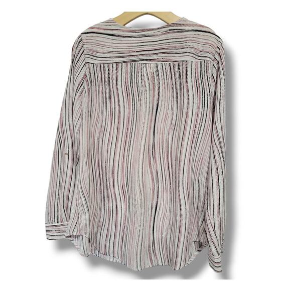 Apt 9 women's multicolor long sleeves lightweight careerwear top blouse - medium - Picture 3 of 8